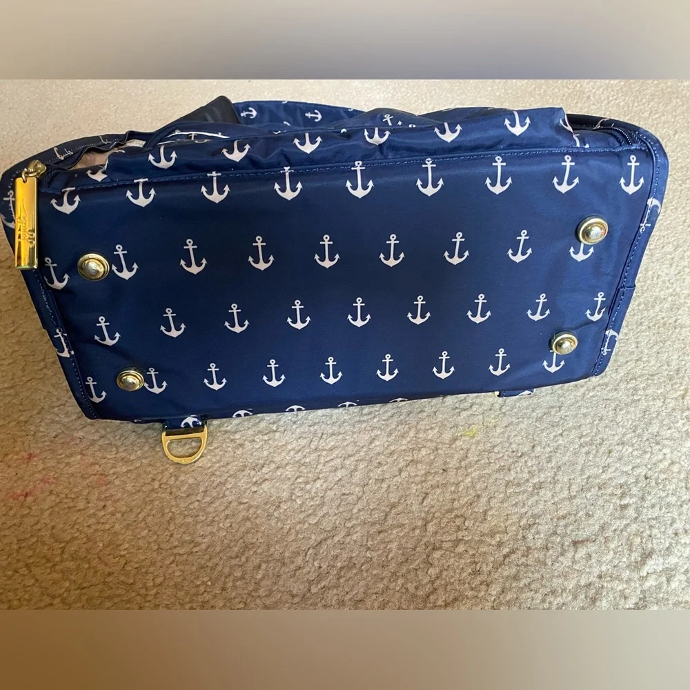 Ju-Ju-Be Navy and Gold Anchor Print Diaper bag